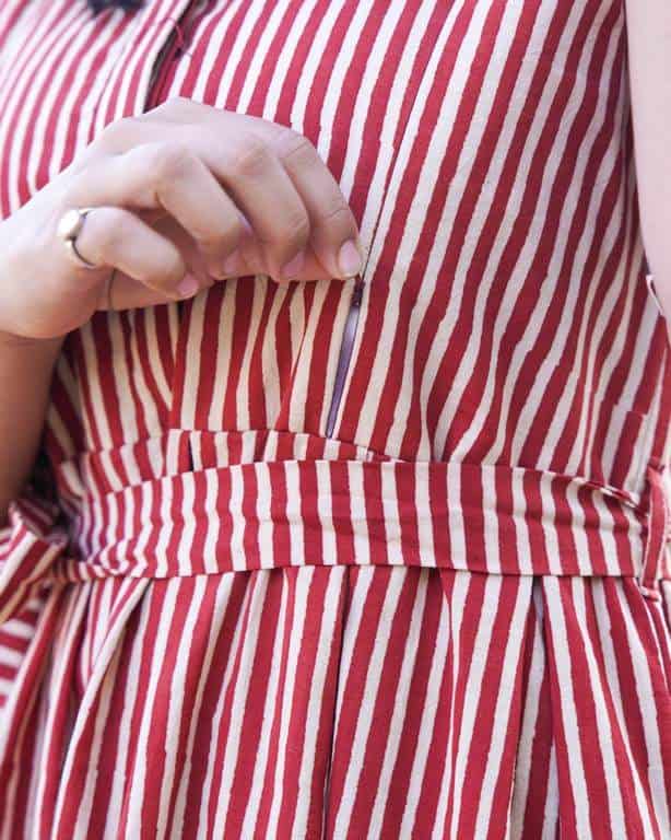 Brick Red Collared Maternity Dress