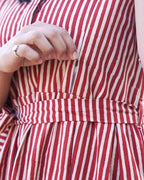 Brick Red Collared Maternity Dress
