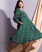 Fern Green Ikat Maternity Dress