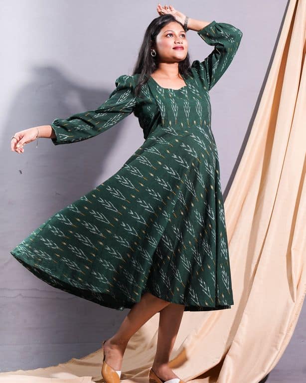 Fern Green Ikat Maternity Dress