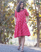 Red Shift Ikat Maternity Dress