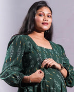 Fern Green Ikat Maternity Dress