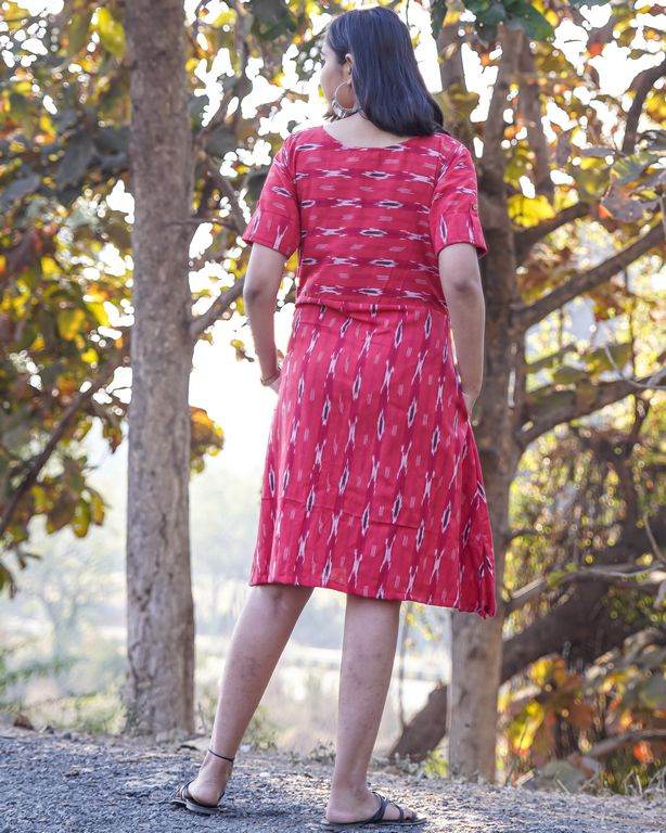 Red Shift Ikat Maternity Dress