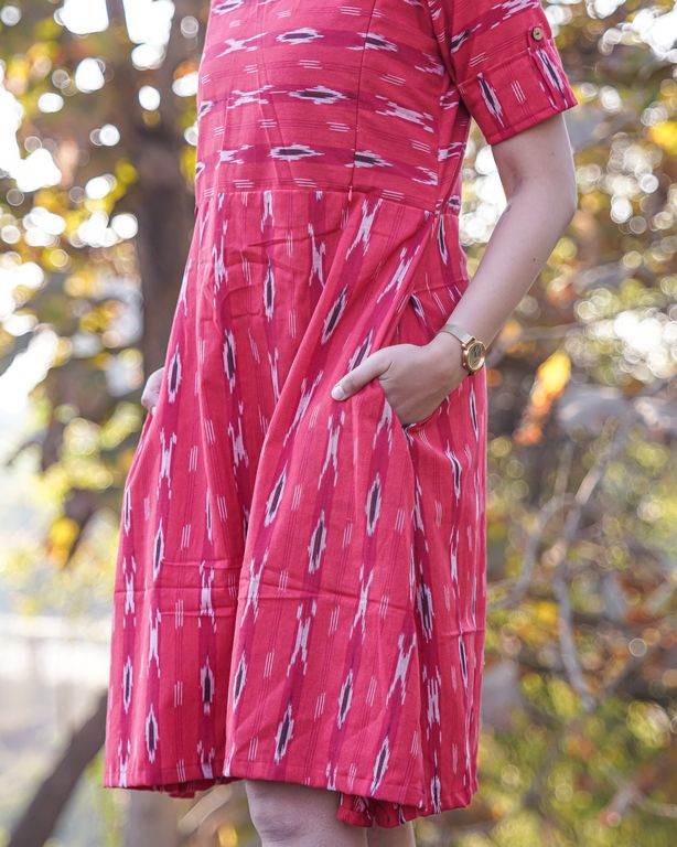 Red Shift Ikat Maternity Dress