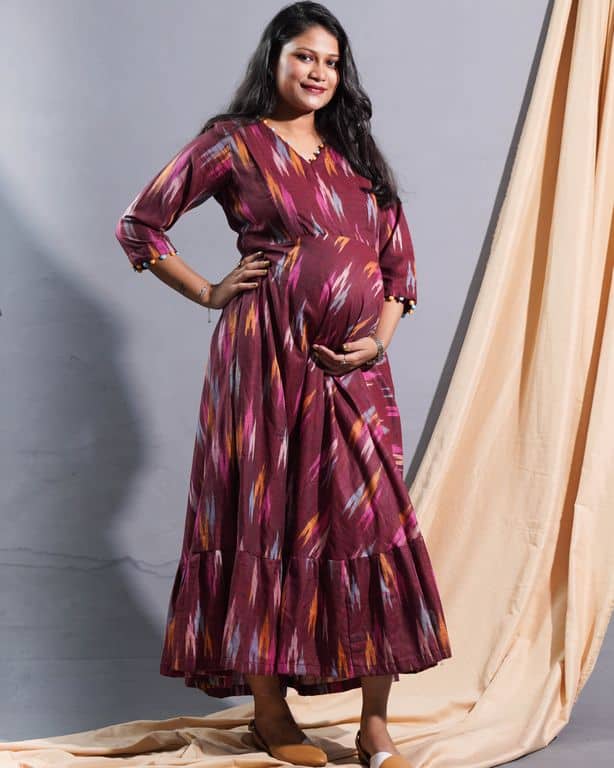 Maroon Panache Maternity Dress