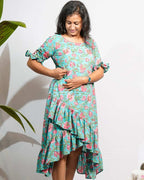 Aqua Blue Senorita Maternity Dress