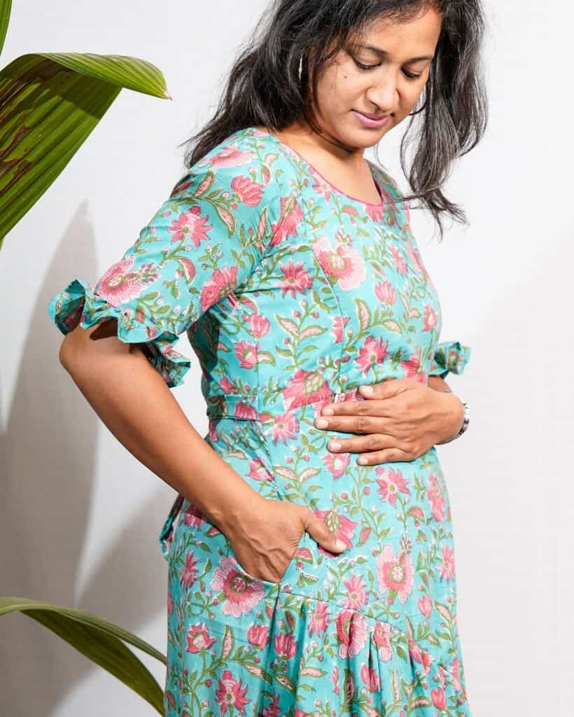 Aqua Blue Senorita Maternity Dress