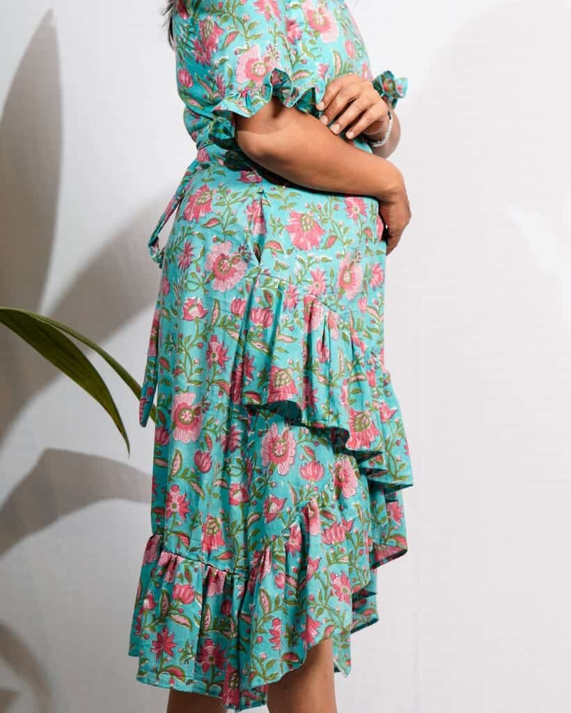 Aqua Blue Senorita Maternity Dress