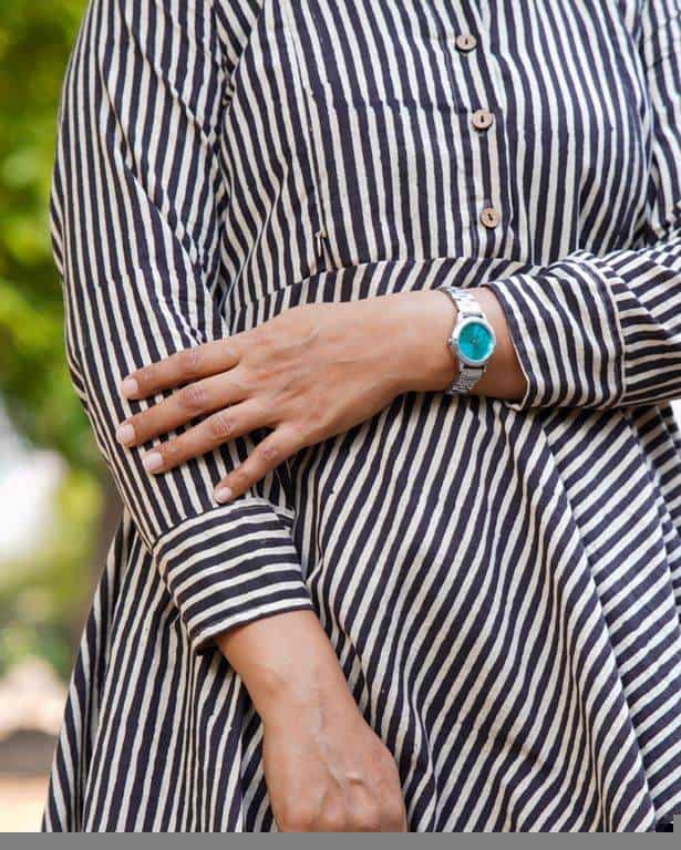 Black Striped Maternity Short Kurti