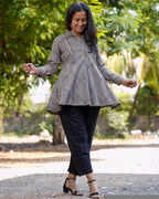 Black Striped Short Kurti