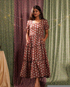 Rosy Vine Tiered Dress