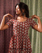 Rosy Vine Tiered Dress