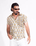 Mustard Block Print Fusion Shirt