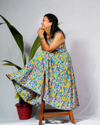 Tulip Vine Long Frill Maternity Dress