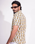 Mustard Block Print Fusion Shirt
