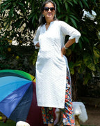 White Cutwork Straight Kurta