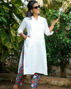 White Cutwork Straight Kurta