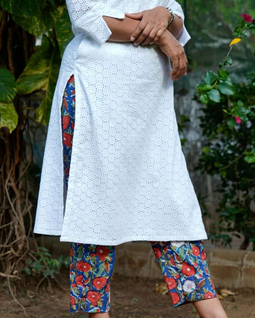 White Cutwork Straight Kurta