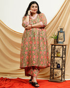 Basil Floral Plus Size Kurta Set