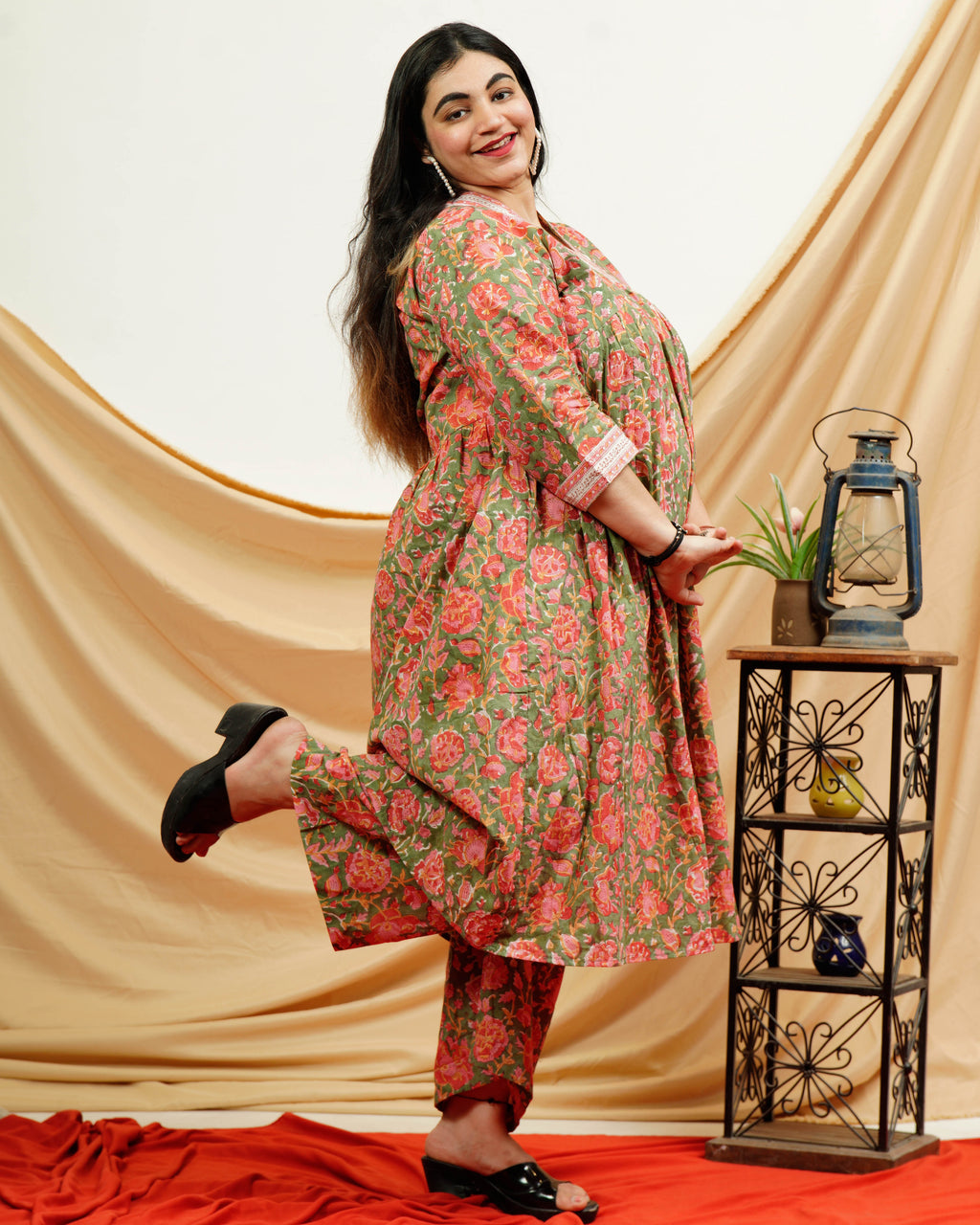 Basil Floral Plus Size Kurta Set