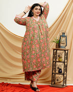Basil Floral Plus Size Kurta Set