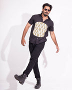 Black Shirt Mustard Fusion Shirt