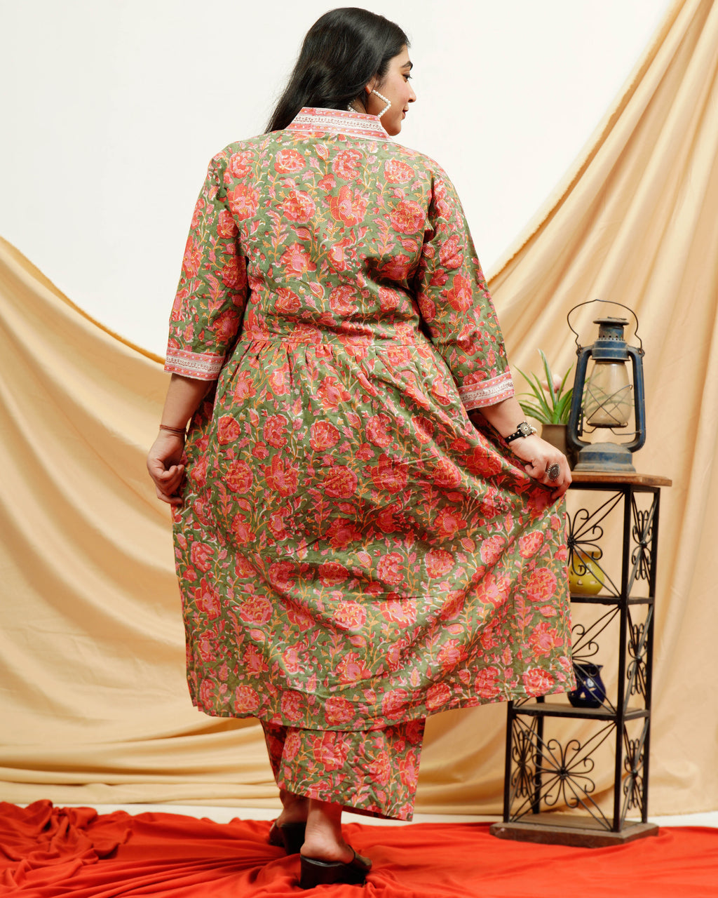 Basil Floral Plus Size Kurta Set
