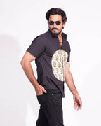 Black Shirt Mustard Fusion Shirt