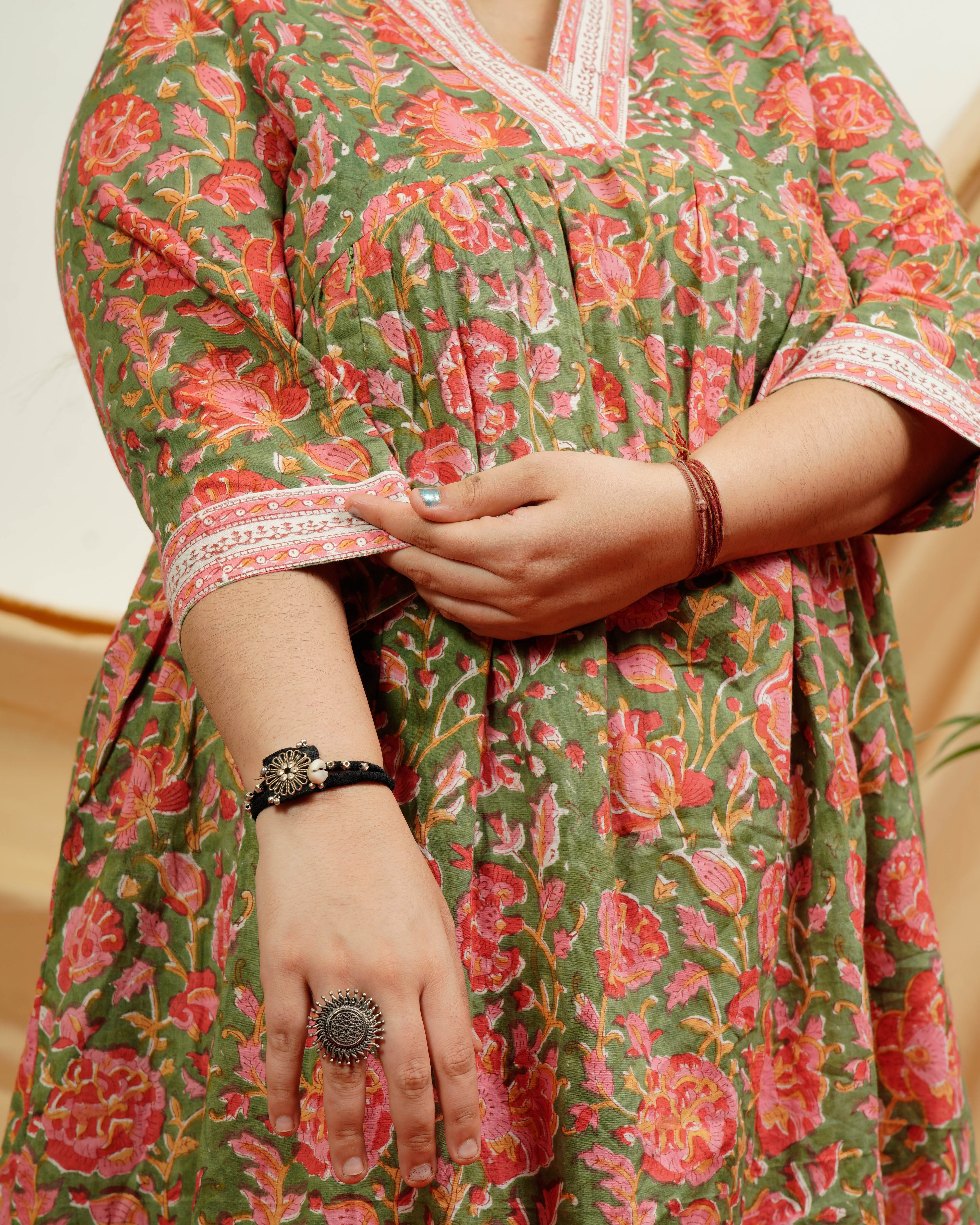 Basil Floral Plus Size Kurta Set