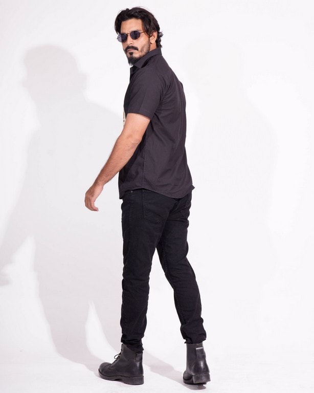 Black Shirt Mustard Fusion Shirt