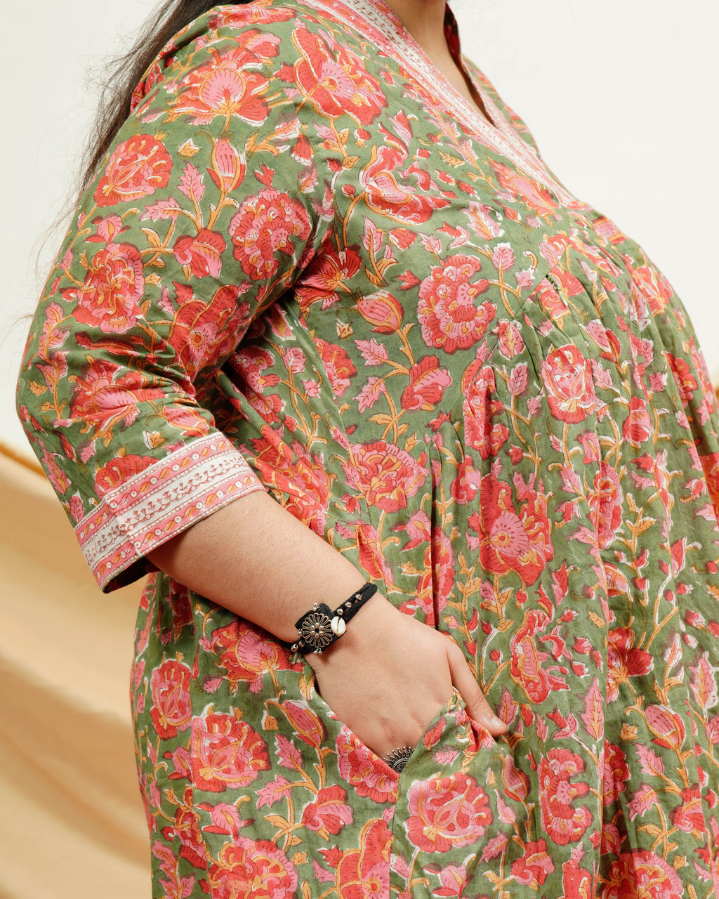Basil Floral Plus Size Kurta Set