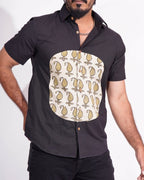Black Shirt Mustard Fusion Shirt