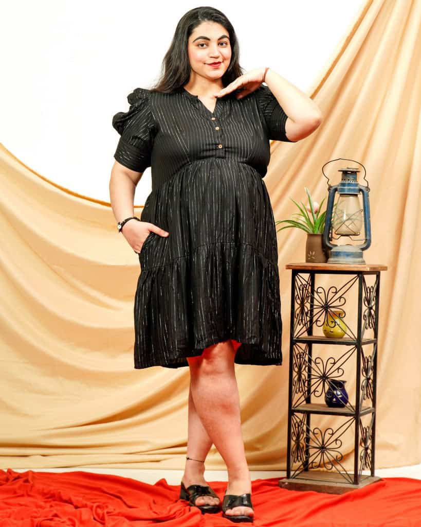 Starry Black Plus Size Dress