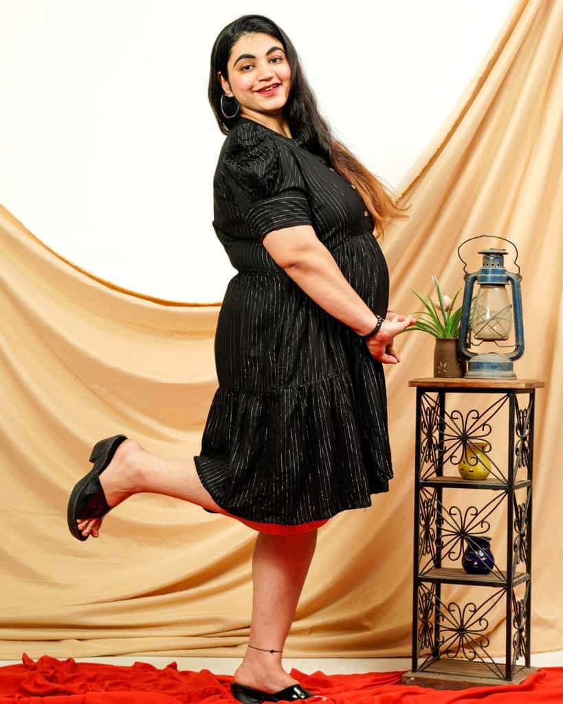 Starry Black Plus Size Dress