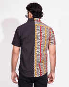 EVEN-STEAVEN Red Yellow Block Print Shirt