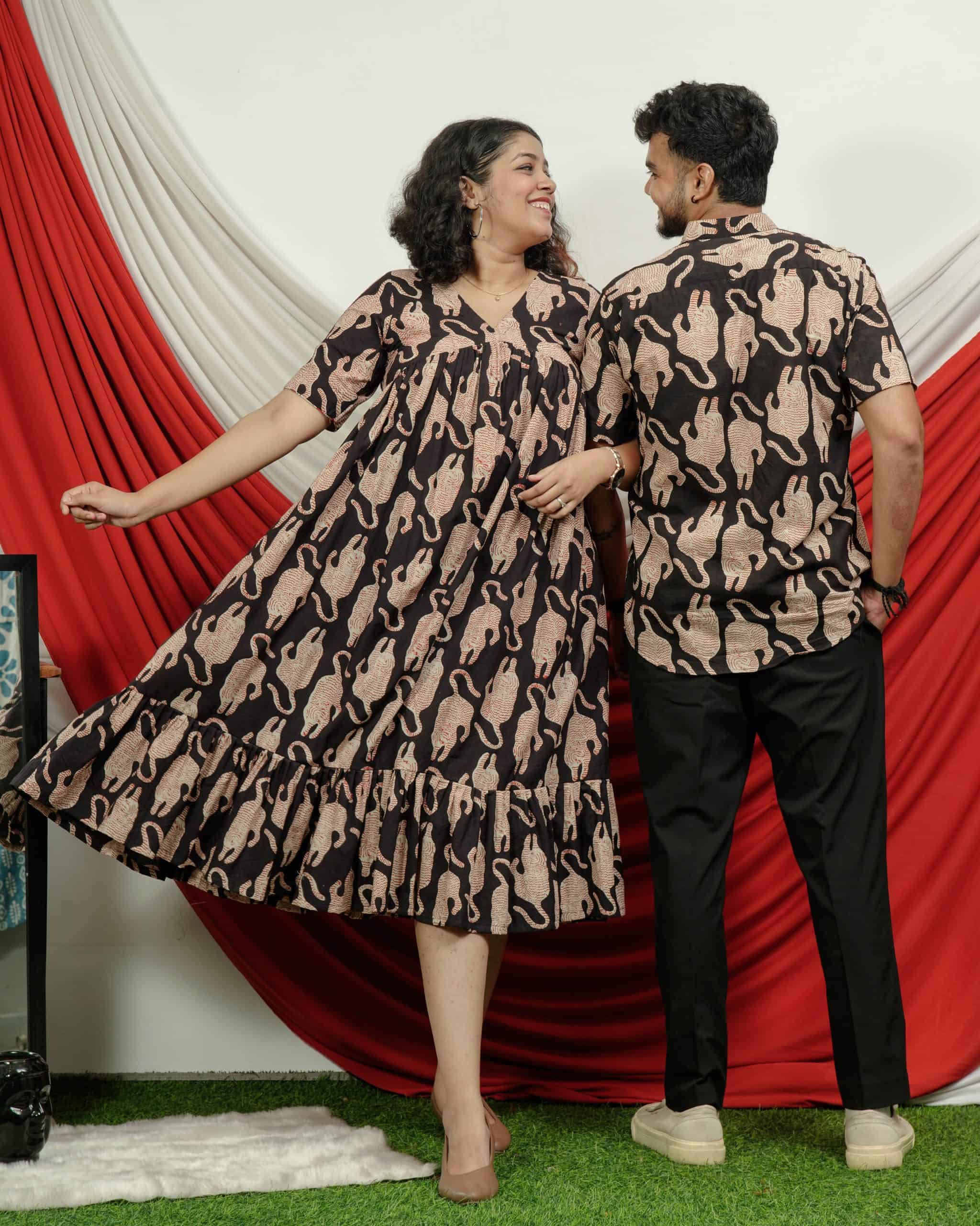 Black Lisa Midi Couple Set