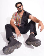 EVEN-STEAVEN Red Yellow Block Print Shirt