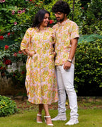 Pearl Floral Kaftan Couple Set