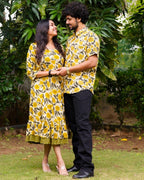 Yellow Cannas Frill Couple Set