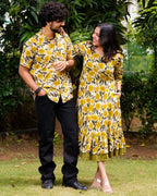 Yellow Cannas Frill Couple Set