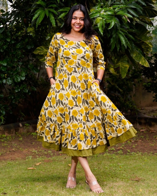 Yellow Cannas Frill Dress Secondary image
