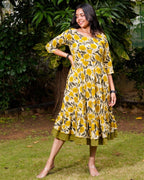 Yellow Cannas Frill Dress