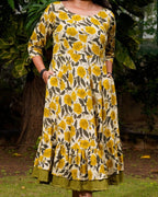 Yellow Cannas Frill Dress