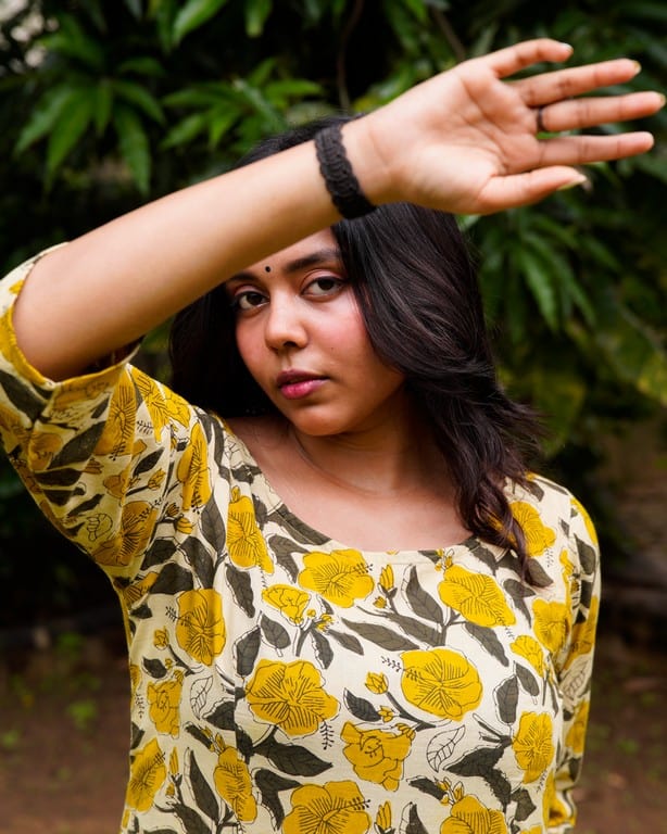 Yellow Cannas Frill Dress