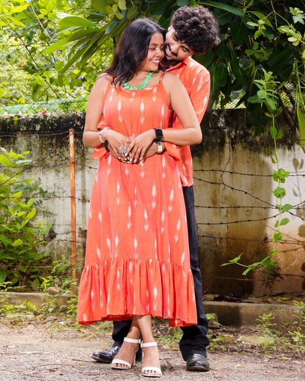 Tangy Orange Ikat Strappy Family
