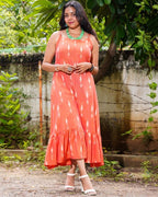 Tangy Orange Ikat Strappy Family