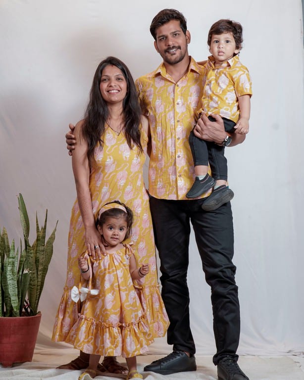 Yellow Kitty Kids Dress