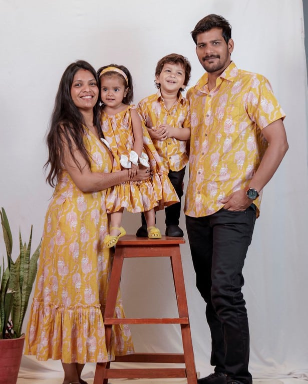Yellow Kitty Kids Dress