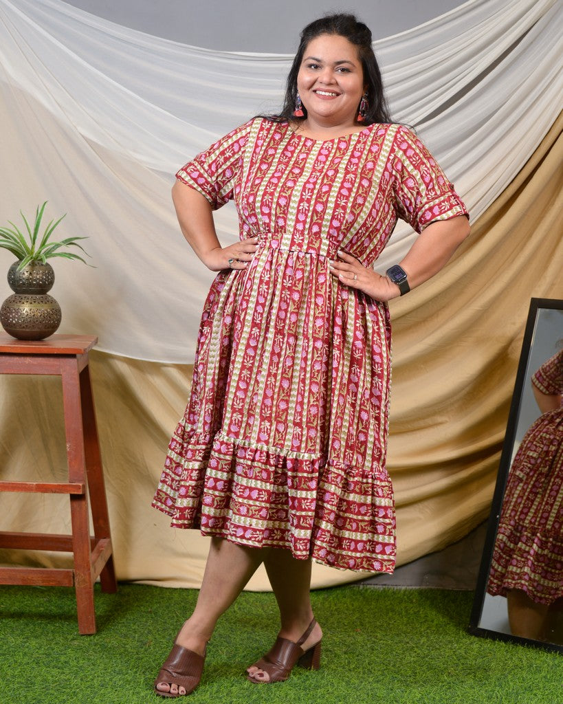 Maroon Red Pinnacle Plus Size Dress