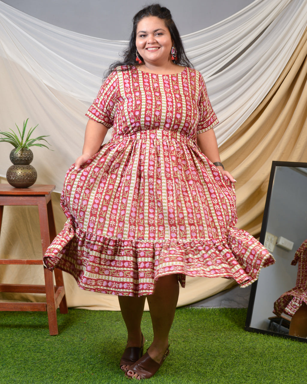 Maroon Red Pinnacle Plus Size Dress